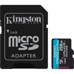 Kingston Canvas Go! Plus SDCG3 256 GB Class 10/UHS-I (U3) microSDXC - 170 MB/s Read - 90 MB/s Write - Lifetime Warranty
