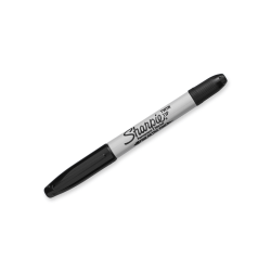 Sharpie® Permanent Marker, Twin Tip, Fine and Ultra Fine Points, Black, 1 Count