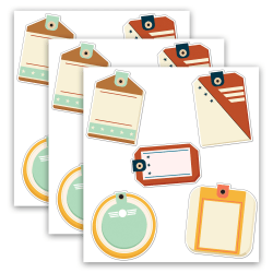Carson Dellosa Education Cut-Outs, Let's Explore Travel Tags, 36 Cut-Outs Per Pack, Set Of 3 Packs