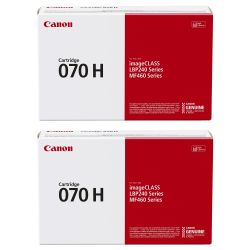Canon 070 Black High Yield Toner Cartridges, Pack Of 2 Cartridges, 5640C001