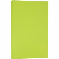 JAM Paper® Legal Color Paper, Ultra Lime Green, Legal (8.5" x 14"), 100 Sheets Per Pack, 24 Lb