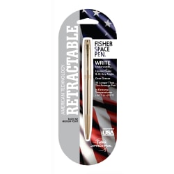 Fisher M4 Retractable Ballpoint Space Pen, 1.0 mm, Brass Barrel, Black Ink