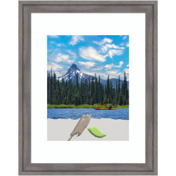 Amanti Art Florence Picture Frame, 13" x 16", Opening Size 11" x 14" (Matted To 8" x 10"), Gray