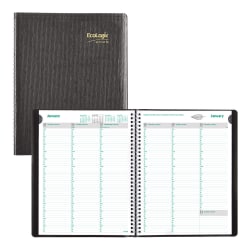 2026 Brownline® EcoLogix® Weekly Appointment Planner, 11" x 8-1/2, 100% Recycled, Black, January To December, CB425W.BLK