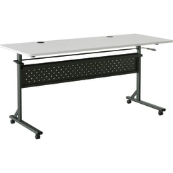 Lorell® Shift 2.0 Flip & Nesting Mobile Table, 29-1/2"H x 60"W x 24"D, Gray/Black