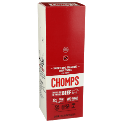 CHOMPS Snack Sticks, Smoky BBQ Beef, 1.15 Oz, Total Qty 24