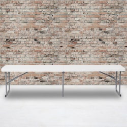 Flash Furniture Bi-Fold Plastic Bench With Carrying Handle, Gray/Granite White, RB1172FH