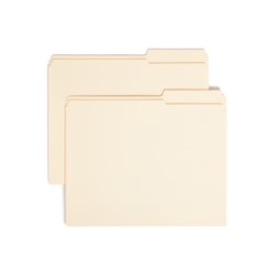 Smead® Reinforced Tab Guide-Height File Folders, Letter Size, 2/5 Cut, Right Position, Manila, Box Of 100