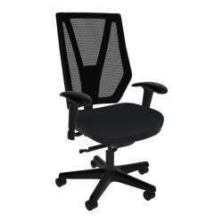 Sitmatic GoodFit Mesh Synchron High-Back Chair With Adjustable Arms, Black/Black