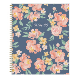 2024-2025 Blue Sky Weekly/Monthly Planning Calendar, 8-1/2" x 11", July To June, Kayla Navy Frosted, 144956