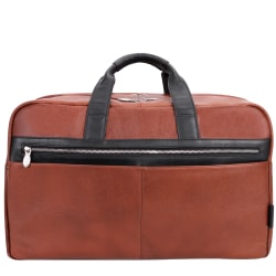 McKleinUSA Wellington Leather Laptop & Tablet Carry-All Duffel Bag, 13"H x 9"W x 21"D, Brown