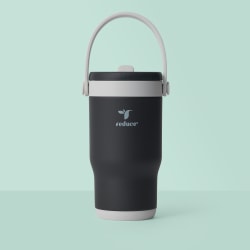 Base Brands Spill-Proof Tumbler With Handle, 14 Oz, Black