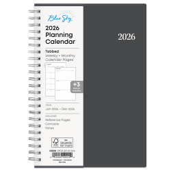 2026 Blue Sky Weekly/Monthly Planner, 5" x 8", Passages/Charcoal Metallic, January To December, 100010