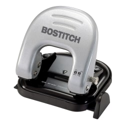 Bostitch EZ Squeeze™ Two-Hole Punch, 20 Sheet Capacity, Black/Gray
