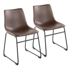 LumiSource Duke Industrial Side Chairs, Espresso/Black, Set Of 2 Chairs