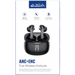 AXIA ANC + ENC Wireless Earbuds, Black, Total Qty 1