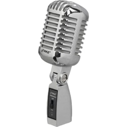 PylePro Classic PDMICR42SL Wired Dynamic Microphone - Silver - 16 ft - 30 Hz to 15 kHz - 600 Ohm -50 dB - Stand Mountable - XLR