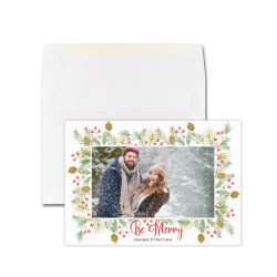 Custom Photo Holiday Cards With Envelopes, 7" x 5", Be Merry, Box Of 25 Cards