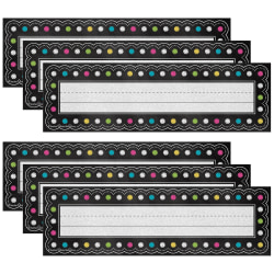Teacher Created Resources Name Plates, Chalkboard Brights Flat, 36 Plates Per Pack, Set Of 6 Packs