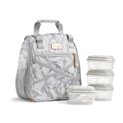 Fit & Fresh Carlie Athleisure Lunch Kit, 10-3/4"H x 5-1/2"W x 9-1/2"D, Gray