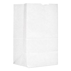 General Grocery Paper Bags, 40 lb, 13-7/16"H x 8-1/4"W x 6"D, White, Pack Of 500 Bags