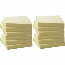 Business Source Yellow Adhesive Notes - 3" Flag/Notex 3" Flag/Note - Square - 100 Sheets per Pad - Unruled - 36620