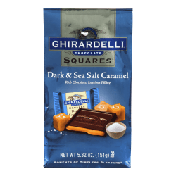Ghirardelli Chocolate Squares, Dark Chocolate And Sea Salt Caramel, 5.32 Oz, Pack Of 3 Bags