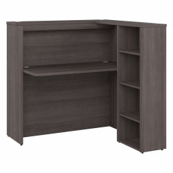 Bush® Business Furniture Studio C 48"W Reception Desk With Shelves, Storm Gray, Standard Delivery