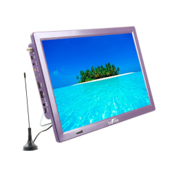 beFree Sound Portable Rechargeable 14" LED TV, Purple, 995116759M