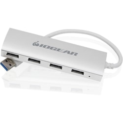 IOGEAR met(AL) USB 3.0 4-Port Hub, 0.375’, White, GUH304