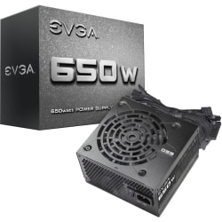 EVGA 650W Power Supply - Internal - 120 V AC, 230 V AC Input - 3.3 V DC, 5 V DC, 12 V DC, -12 V DC Output - 650 W - 1 +12V Rails - 1 Fan(s)