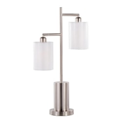 LumiSource Cannes Table Lamp, 17"H, Nickel/White