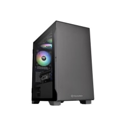 Thermaltake S100 TG - Tower - micro ATX - windowed side panel (tempered glass) - no power supply (PS/2) - black - USB/Audio