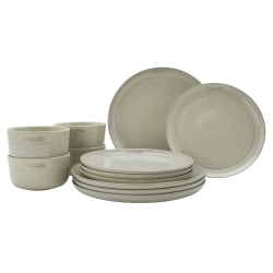 Staub 12-Piece Ceramic Dinnerware Set, White Truffle