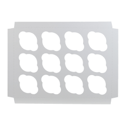 BOXit Corporation Cupcake Inserts, 12-Compartment, 14" x 10", White, Pack Of 100