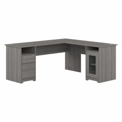 Bush® Furniture Cabot 72"W L-Shaped Computer Desk With Storage, Modern Gray, Standard Delivery