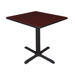 Regency Cain Square X-Base Breakroom Table, 29"H x 30"W x 30"D, Mahogany/Black