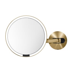 simplehuman Wall Mount Sensor Mirrors, 9-1/8"H x 13-13/16"W x 3-1/8"D, Brass, Hardwired