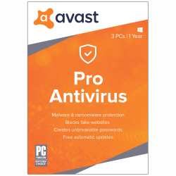 AVG Avast Antivirus Pro, 3 Devices, 1-Year Subscription, Disc