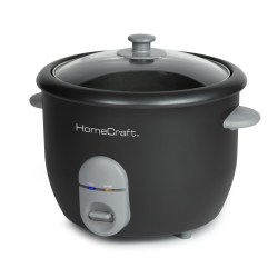 HomeCraft HCRC Rice Cooker & Food Steamer, 16-Cup, Black