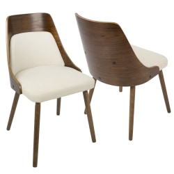 LumiSource Anabelle Chair, Cream Seat/Walnut Frame