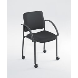 Safco® Moto™ Mobile Stack Chairs, Black, Set Of 2
