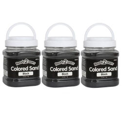 Ready 2 Learn Colored Sand Jars, 2.2 Lb, Black, Pack Of 3 Jars