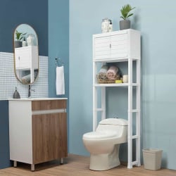 Inval Over-The-Toilet 19"W Bathroom Storage Cabinet, White