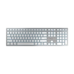 CHERRY KW 9100 SLIM - Keyboard - wireless - 2.4 GHz, Bluetooth 4.0 - QWERTY - US - key switch: CHERRY SX - silver