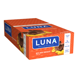 Luna® Nutz Over Chocolate® Whole Nutrition Bars, 1.69 Oz, Box Of 15 Bars