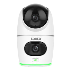 Lorex® Wi-Fi® 2K Dual-Lens Pan-Tilt-Digital Zoom Indoor Security Camera with Person and Animal Detection, White