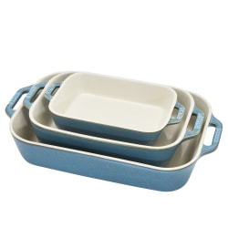 Staub 3-Piece Baking Dish Set, Rustic Turquoise
