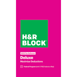 H&R Block® Deluxe 2022 Tax Software, Windows®/Mac, Download