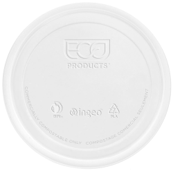 Eco-Products 8-32oz Lid for Round Deli Containers, Clear - Round - Polylactic Acid (PLA) - Clear - 50 Pack